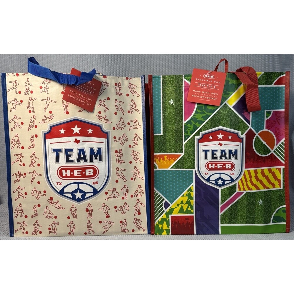 2 HEB Texas World Cup 2026 Mexico USA FIFA Bag Tote Reusable Grocery Shopping